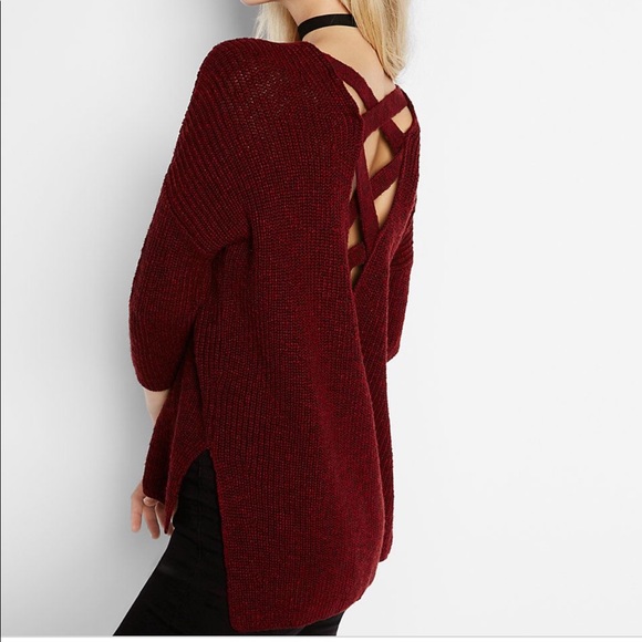 Crossback V-Neck Shaker Knit Sweater - Picture 4 of 4